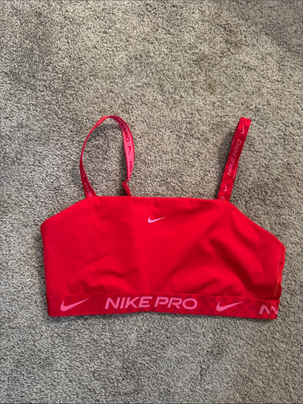 Nike Red Nike Pro Lightweight Strappy Sports Bra